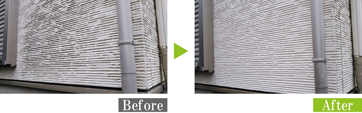 環境対応型特殊洗浄G-Eco工法でサイディング外壁の洗浄施工